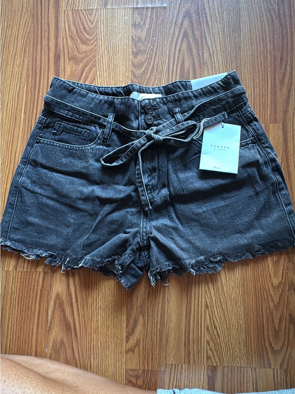 KanCan High Rise Belted Shorts